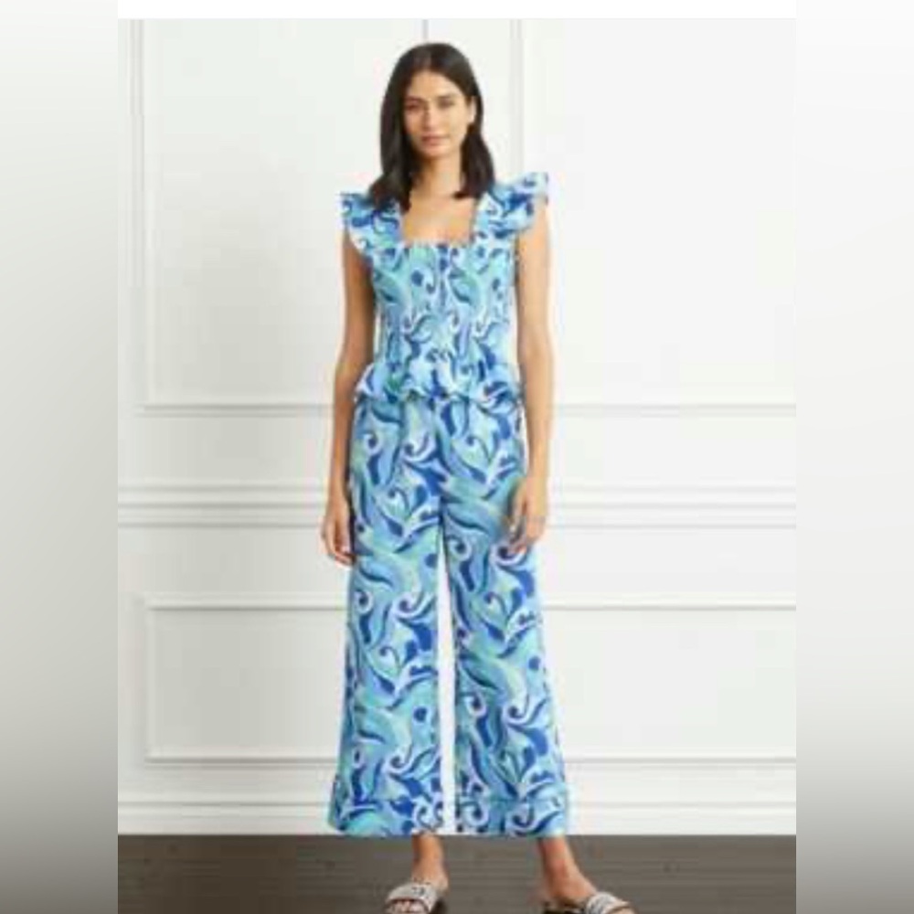 Hill House, top and pants set in Blue Kaleidoscope